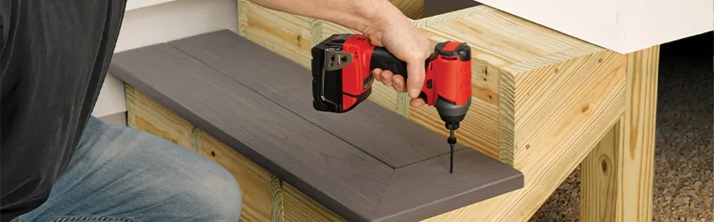 FastenMaster drilling in stair